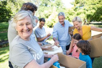 Image of older adult volunteering -Community engagement