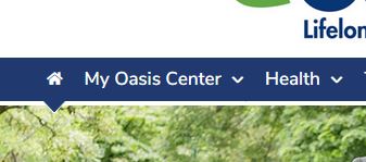 screenshot of My Oasis Center menu option
