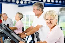 Older Adult On Exercise Machines