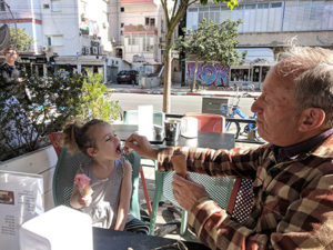 Paul Bendheim with his granddaughter