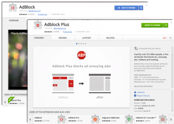 Screen shot of Adblock and Adblock Plus