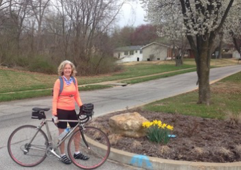 Janice Banham and bike early April