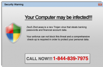 screen shot of your computer being infected