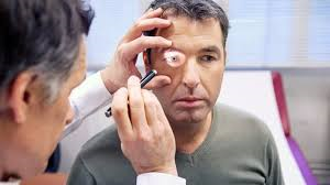 Man getting eye exam