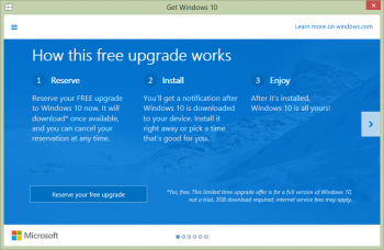 Reserve Windows 10 screen shot